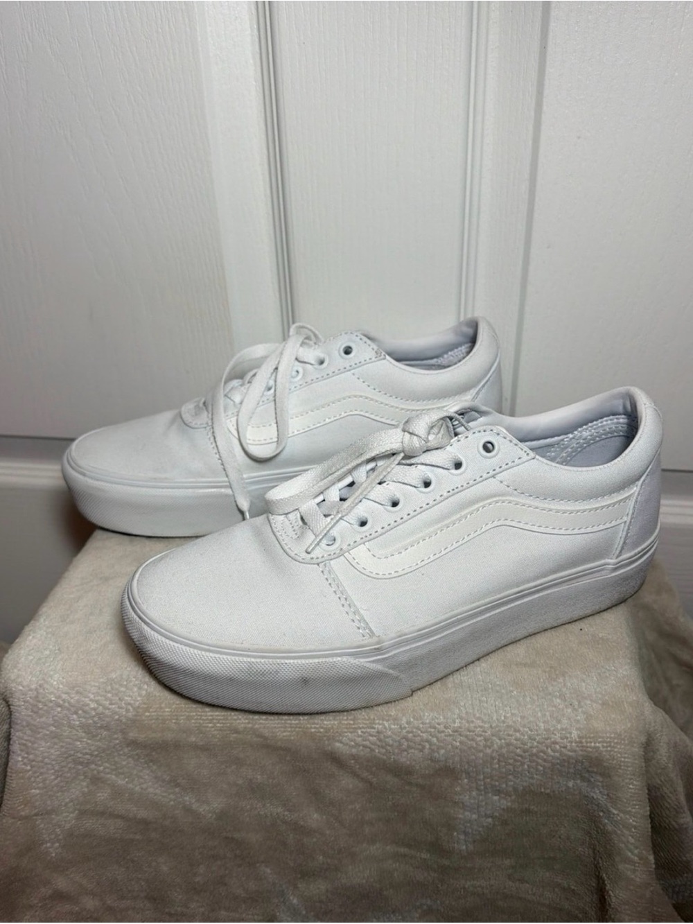 Classic All-White Canvas Sneakers